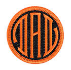 Dad Circle Monogram Embroidered Iron-On Sew-On Patch Jacket Backpak Hat Bkd/Org