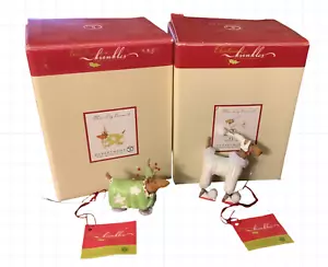 (2) Mackenzie Childs Dept 56 Christmas Patience Brewster Mini Dog Ornaments NEW - Picture 1 of 6