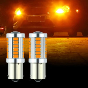 2x Amber BAU15S PY21W lED Canbus No Error 33SMD 5730 1156 Led Turn Signal Light - Picture 1 of 12