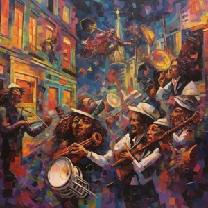 New Orleans Mardi Gras14 - 24in(H)*24in(L) Wall Art #14 of #16 collection print - Picture 1 of 1
