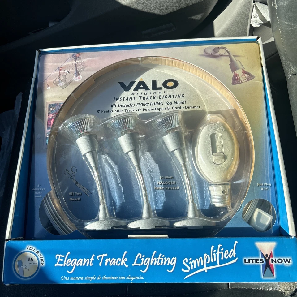 Lites Now VALO 8 Ft Original Instant Track Lighting Adhesive Track Kit No Wiring