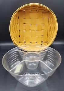 Longaberger Square Bottom Round Top Basket with Plastic Relish/Dip Tray Insert - Picture 1 of 12