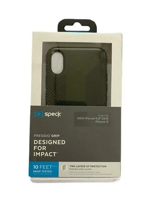 Funda Speck Presidio Grip para iPhone X y iPhone Xs (5,8") verde polvoriento/negro Foto 1 de 3
