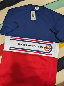 BNWT VTG 80s 90s Style Auto Chevrolet Corvette Multicolor Spellout T-Shirt L - Picture 1 of 9