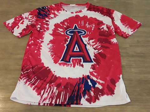 NICE XL MLB Los Angeles California Angels Tie Dye SGA Baseball Athletic Shirt Cover