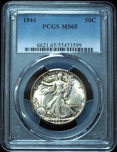 1944 Walking Liberty Half Dollar MS65 PCGS, New Cert! All Original Coin! - Picture 1 of 4