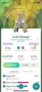 Kommo-o Pokemon Trade Go Lv 15, Pokémon Go 2 Charge Move Pvp Great Pvp 1500 - Picture 1 of 1