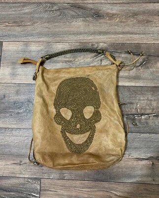 Bolso de Hombro Thomas Wylde Tachonado Calavera Cuero Granulado Vanguardia Foto 1 de 4