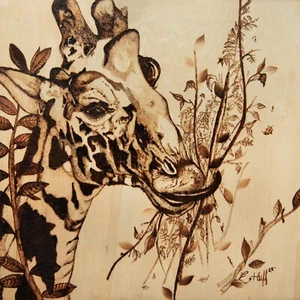 Giraffe wood burn- Hand crafted, inspired from Disney's Animal Kingdom Resort - Picture 1 of 1