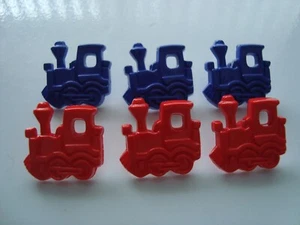 Novelty Childrens Train Buttons - Pack of 10 - Red or Royal Blue**REDUCED** - Picture 1 of 5
