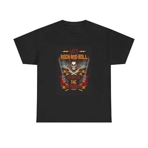 Guitar Rock and Roll T shirt Guitarist Musician Retro Unisex Heavy Cotton Tee - Picture 1 of 5