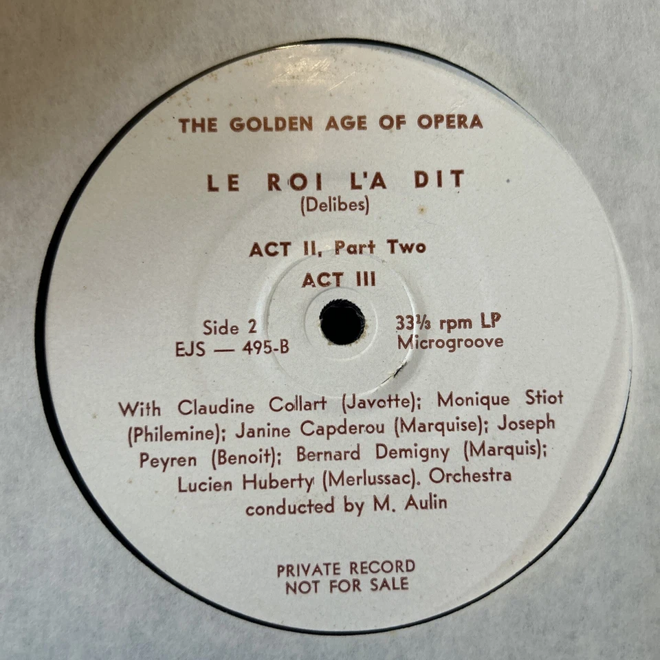LE ROI L’A DIT EJS 495 THE GOLDEN AGE OF OPERA PRIVATE RARE VTG #1 Foto 1 de 2