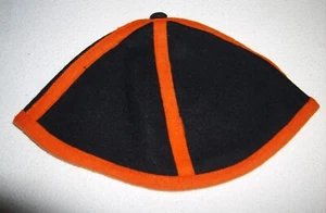 Vtg 1950's Orange & Brown Wool School Colors Beanie High School, Collage. Sz M - Picture 1 of 15