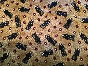 Debbie Mumm standing Witches with broom on brown fabric 2 yards 25” Long X 12” - Picture 1 of 6