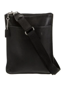 Vintage Coach Black Leather Small Crossbody Purse - Messenger Bag 8.5" x 6.5" - Picture 1 of 15