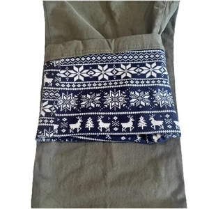 Lands’ End Flannel Lined Pants Men’s Size 42X27 Olive Green Cotton Straight Leg - Picture 1 of 7