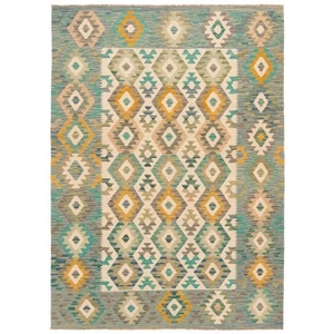 Kelim Afghan 240x174 cm Handgewebter Orientteppich kilim Wolle Carpet Rug - Picture 1 of 12