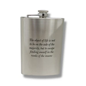 8oz The Object of life Marcus Aurelius SS Flask - Picture 1 of 6