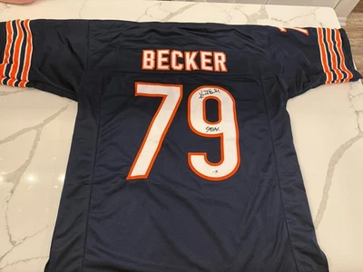 Kurt Becker Chicago Bears 1985 SB XX Signed Auto Pro Style Jersey JSA - Image 1 of 3