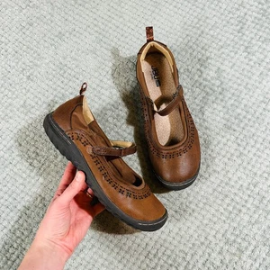 Vintage Y2K Chocolate Bround Toe Riemchen Ballerinas Stil Turnschuhe Walking Flats - Bild 1 von 6
