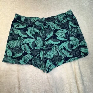 BCG Academy Shorts Women 8 Blue Floral Print Tropical Resort Beach Vacation - Picture 1 of 10