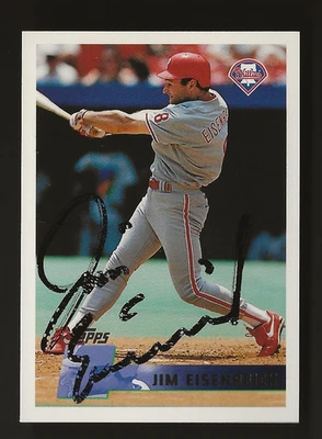 Jim Eisenreich 1996 Topps  card #66 Auto Autographed Signed Phillies - Image 1 of 4