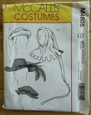 McCall’s M4805 Pattern Men’s Medieval & Renaissance Hats S M L Uncut FF - Image 1 of 4