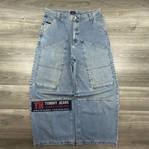 Pantalones de Carpintero Jeans Tommy Hilfiger De Colección Para Hombres 34x30 Doble Rodilla JNCO RAROS - Imagen 1 de 11