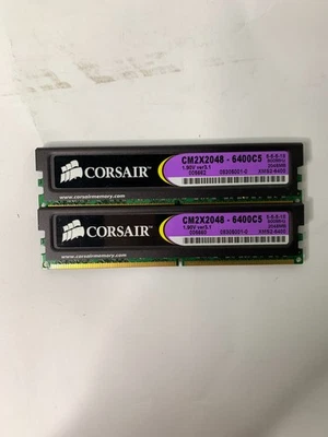 (2x2GB) 4GB DDR2-800 MHz DIMM Corsair CM2X2048-6400C5 – 1.9V – Ver 3.1 - Image 1 of 4