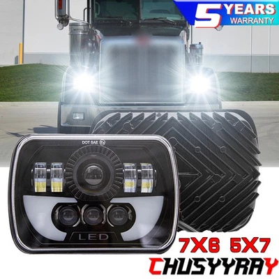 Faros LED alto/bajo haz sellado para Peterbilt 357 378 379 385 1998-2007 7x6 5x7 Foto 1 de 4