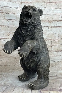 Standing Bear Bronze Metal Statue Sculpture Decor Collectible Figure 17" x 9" - Picture 1 of 10