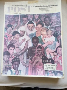 1961 April 1st Saturday Evening Post Magazine Puzzle Parker Bro Norman Rockwell  - Picture 1 of 14