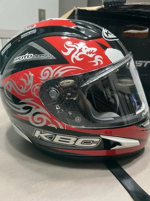 KBC Motorcycle Helmet Size M Full Face Red Black Moto Design Medium Air Tunnel - Image 1 of 4