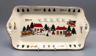 MASONS CHRISTMAS VILLAGE SERVING TRAY /PLATTER 1983 BY MARSTEN-MANORAJJI - Image 1 of 4