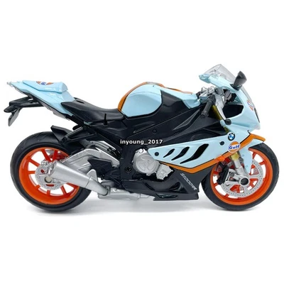 1:12 BMW S1000RR Motorcycle Model Diecast Toy Vehicle Motorbike Models Blue - Image 1 of 4