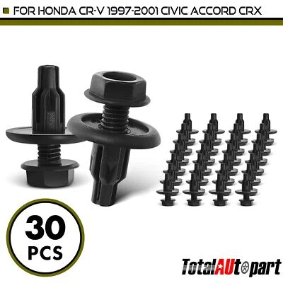30 piezas clips de tornillo retenedor protector contra salpicaduras para Honda CR-V Civic Accord tipo empuje Foto 1 de 4
