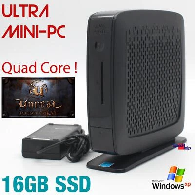 Mini Computer PC Quad Core 16GB SSD Windows 7 Old Games Quake Unreal Tournament - Image 1 of 4