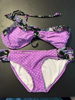 Biquíni dELiA*s roxo bolinhas tamanho P  - Imagem 1 de 4