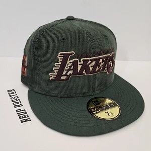 Los Angeles Lakers Corduroy Dream 59FIFTY Fitted Hat Green Size 7 3/8 New Era - Picture 1 of 7