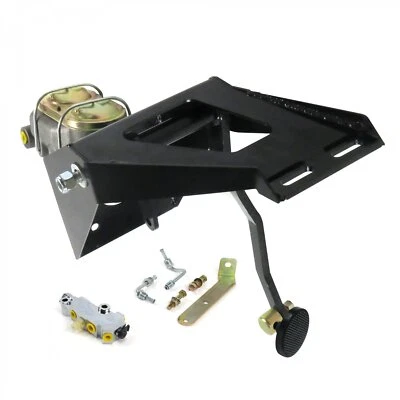 1955-1959 Chevy Truck Manual Brake Pedal Kit VT Disc/Drum 3" Black Billet Pad - Image 1 of 4