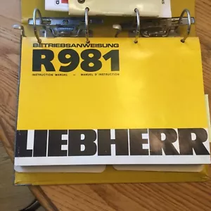 EXCAVADORA MANUAL DE OPERACIÓN Y MANTENIMIENTO Liebherr R981 LIBRO DE PIEZAS LISTA DE LIBROS - Imagen 1 de 6