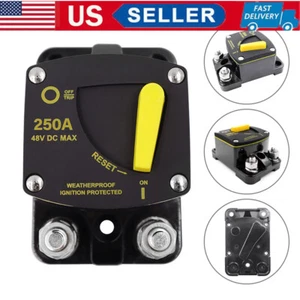 2Pcs Waterproof Circuit Breaker Amp Protection 12-48V 150-300A DC Manual Reset - Picture 1 of 23