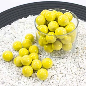 100g Glasmurmeln Opak Zitronengelb (16mm) Murmelspiel Märbel Murmelbahn Schusser