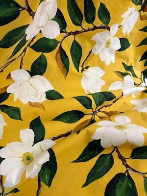 Oscar de La Renta Deadstock Fabric Magnolia Yellow Cotton Poplin