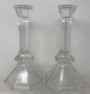 Toscany Candlesticks Vintage Set Of 2 MCM 24% Lead Crystal 8 " Tall Pair - Picture 1 of 6