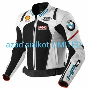 BMW TYCO COWHIDE LEATHER ARMOURED BIKER RACING JACKET IN ALL SIZE - Picture 1 of 4