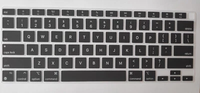 VOL UK US Keyboard Skin Cover For Apple MacBook AIR 13 A2337 (M1) 2020 Clear & Black