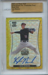 2020 Leaf Draft #BA-KN1 Kyle Nicolas 1/1 Retail Autographs Gold