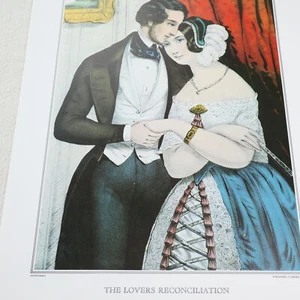 Currier & Ives Vtg Print Lovers Reconciliation Family Retro Home Art Lith Decor - Picture 1 of 7