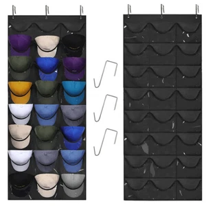 Hat Rack Organizer Baseball Holder 24 Deep Storage Pockets Door Wall Caps Stand - Picture 1 of 10